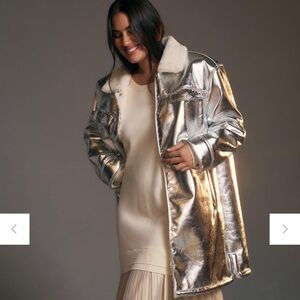 Anthro Silver Metallic Jacket
